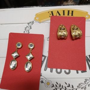 Vintage 1980's earring trio